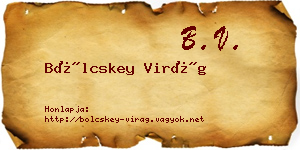 Bölcskey Virág névjegykártya